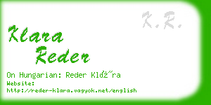 klara reder business card